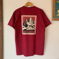 patagonia no.2 FITZROY STAMP WOODBLOCK NOS  デッドストック 黒タグ 切手 木版画 パタゴニア VINTAGE