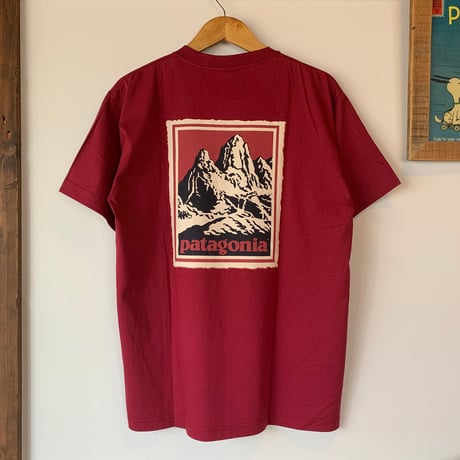 patagonia no.2 FITZROY STAMP WOODBLOCK NOS  デッドストック 黒タグ 切手 木版画 パタゴニア VINTAGE