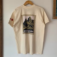 patagonia no.1 FITZROY STAMP WOODBLOCK NOS  デッドストック 黒タグ 切手 木版画 パタゴニア VINTAGE