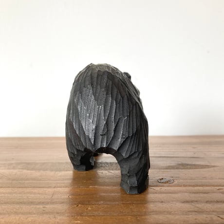 木彫り熊⑥ 小さな木彫り熊 吠え熊 ガラス目 右向き 北海道  HOKKAIDO JAPAN FOLKART VINTAGE