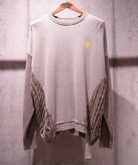 ニット切り替えスウェット ベージュ