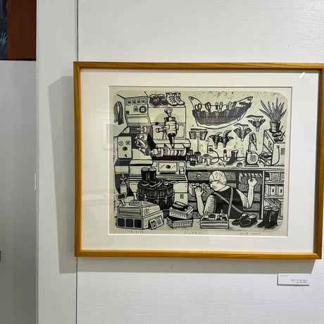 保立葉菜　木版画「ドンジョン」