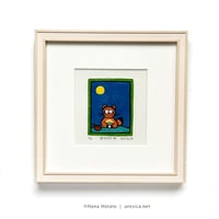 保立葉菜　木版画「前向きな一杯」