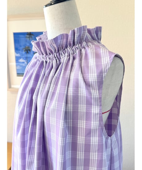 ヘアメイクアップ後でも崩さず着れるワンピース  パラカ  LAVENDER  HNLS03796-96340