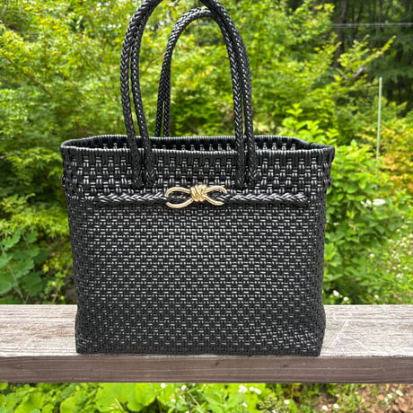 大人可愛いカゴバッグ　Noble tote ノーブルトート M｜軽量　 横長　上品バッグ｜truetree