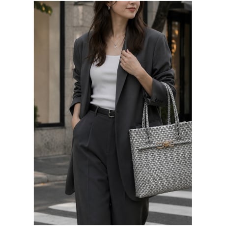 大人可愛いカゴバッグ　Noble tote ノーブルトート 縦長　上品バッグ｜truetree