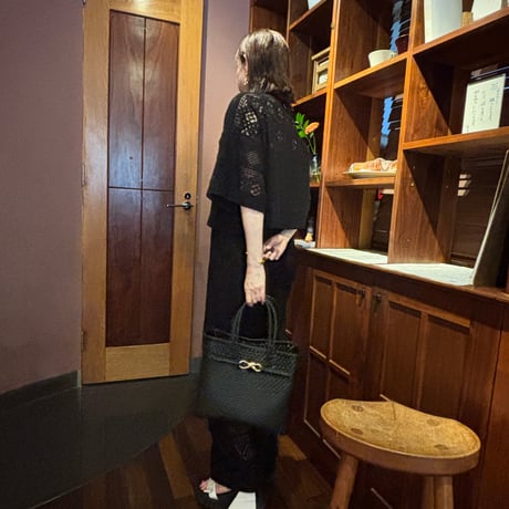大人可愛いカゴバッグ　Noble tote ノーブルトート M｜軽量　 横長　上品バッグ｜truetree
