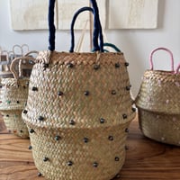 「Luna Tassel Basket（ルナ バスケット　ビーズ」　自然素材  のコピー