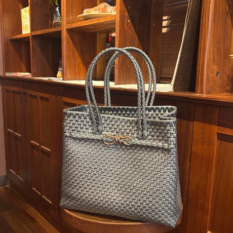 大人可愛いカゴバッグ　Noble tote ノーブルトート M｜軽量　 横長　上品バッグ｜truetree