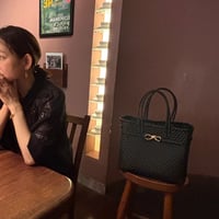 大人可愛いカゴバッグ　Noble tote ノーブルトート M｜軽量　 横長　上品バッグ｜truetree