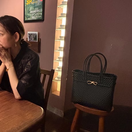 大人可愛いカゴバッグ　Noble tote ノーブルトート M｜軽量　 横長　上品バッグ｜truetree