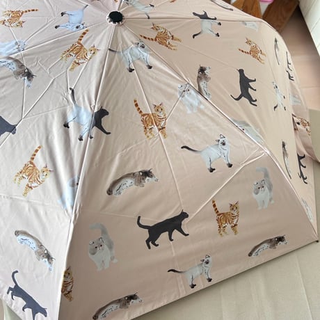 晴雨兼用折り畳み傘　メニ―キャット