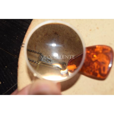 【ヴィンテージアクセサリー】【フィッシュランド】【ドイツ製】シルバー x アンバー　ネックレス（チェーン付属）