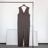 WOOL TWILL OVERALLS-BROWN