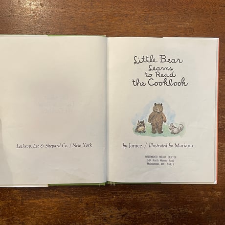 「Little Bear Learns to Read the Cookbook」Janice　Mariana