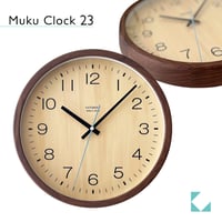 【名入れ付き】KATOMOKU muku clock 23 ウォールナット km-155WA 木製 掛け時計
