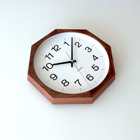 【名入れ付き】KATOMOKU muku clock 16 八角形 ウォールナット km-113WA8 木製 掛け時計