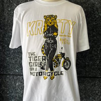 KraftyOriginal TIGER GIRL MOTORCYCLE-T WHT