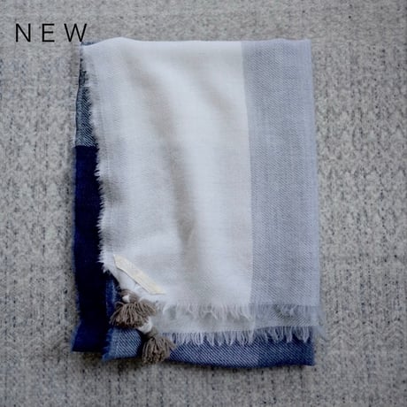 【New】 Wool Chambray Tassel Stole