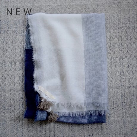 【NEW】 Wool Chambray Tassel Stole
