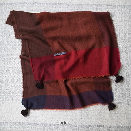 【New Color】 Wool Chambray Tassel Stole