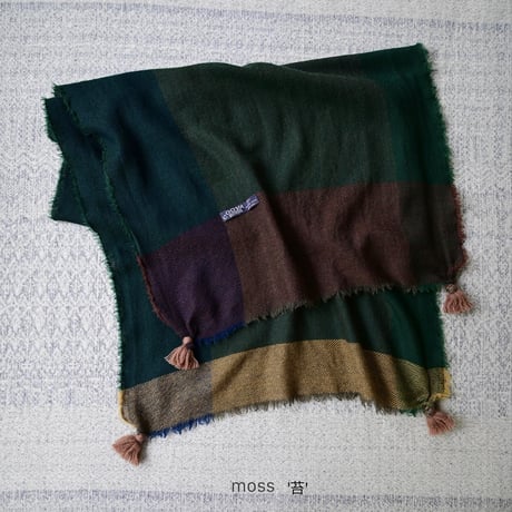 【New】 Wool Chambray Tassel Stole