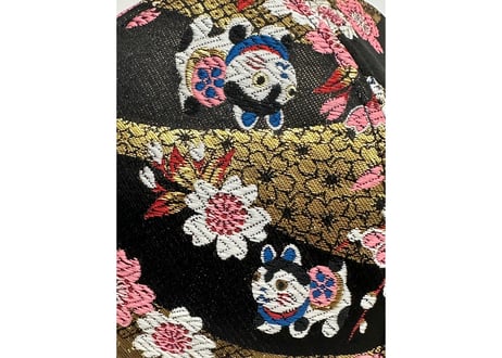 犬張子 🐶着物生地🐶 和柄 トリプル仕立て! 3枚重ね 厚手メッシュ! ✅メッシュ素材 サウナハット  Japanese pattern