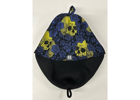 💀 スカル柄💀 豪華 ジャガード 装飾生地 トリプル!! ✅Lサイズ 遮熱性が高い 3枚重ね 次世代 3層構造 メッシュ素材 サウナハット