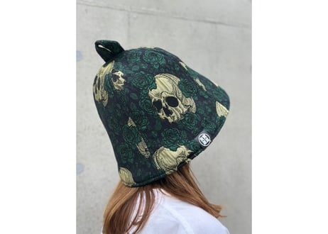全 2色あり 💀 スカル柄💀 豪華 ジャガード 装飾生地 トリプル!! 遮熱性が高い 3枚重ね 次世代 3層構造 メッシュ素材 サウナハット