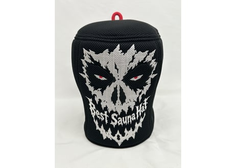 💀スカル刺繍入り💀 トリプル!! 最強 メッシュ 3枚仕立て ✅フルフェイス  Sauna Armor ブラック 虚無僧君メッシュ ✅ 次世代 3層構造 メッシュ素材 サウナハット  コサック風
