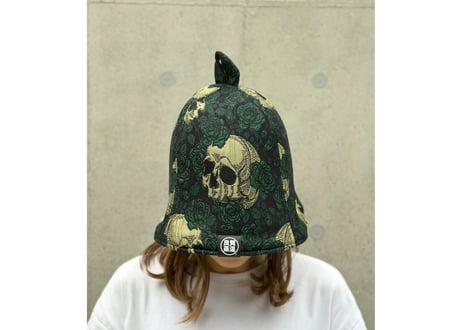 全 2色あり 💀 スカル柄💀 豪華 ジャガード 装飾生地 トリプル!! 遮熱性が高い 3枚重ね 次世代 3層構造 メッシュ素材 サウナハット