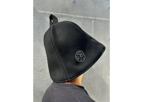 全 3種あり 🟡best sauna hat⚫良質蒸温🟢  刺繍入り! ステッチ同色 ブラック厚手 凄い断熱性 Lサイズ✅フェイクスエード マイクロファイバー 特大サイズ! サウナハット