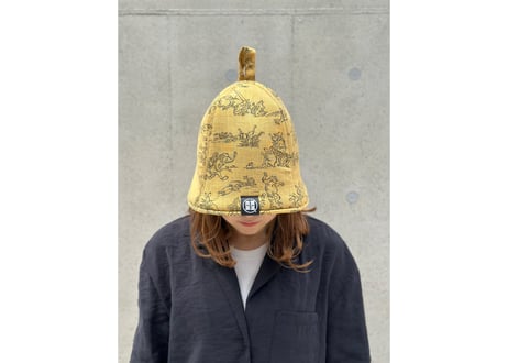 全 4色あり 鳥獣戯画 🐸京都 職人 手染め生地🐰 トリプル仕立て! 3枚重ね 厚手メッシュ! ✅メッシュ素材 サウナハット  男女兼用 ゆったり
