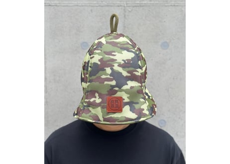 M & L サイズ 革タグ付💠グリーン💠 迷彩 トリプル!! カーキ 3枚重 ✅次世代 3層構造 ポリエステル・メッシュ素材 サウナハット リバーシブル オリジナル商品 男女兼用 ゆったり