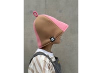 ピンク 🌸バイカラーハード2枚重ね🌸 ダブル!! 次世代 3層構造 ポリエステル・メッシュ素材 大サイズ! サウナハット リバーシブル オリジナル商品 男女兼用 ゆったり