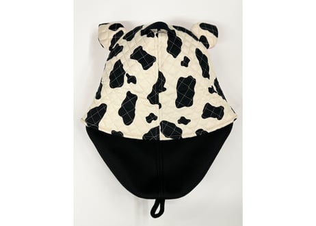 新型 耳付き 牛 🐄 キルト Meets ✅次世代 3層構造 厚手 メッシュ素材 サウナハット ハンドメイド オリジナル商品 男女兼用 ゆったり