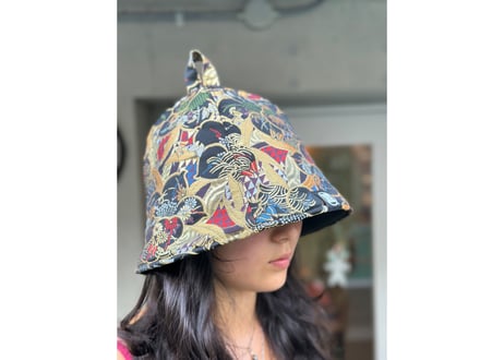 👘 着物生地 👘 和柄 トリプル仕立て! 3枚重ね 厚手メッシュ! ✅メッシュ素材 サウナハット  Japanese pattern