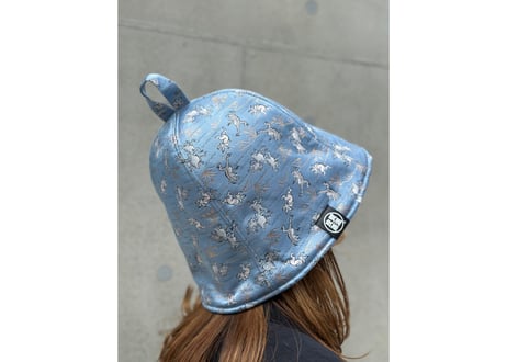 🐸着物生地🐰 和柄 トリプル仕立て! 3枚重ね 厚手メッシュ! ✅メッシュ素材 サウナハット  Japanese pattern