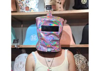 オーロラ 🔴再販無し!光沢  最強 ハッキリ見える!! スモーク 小窓付 ハード ✅フルフェイス 世界初! Sauna Armor 虚無僧君メッシュ ✅ サウナハット