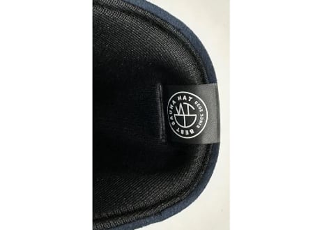 🔴良質蒸温🔴 刺繍入り! ネイビー 厚手 凄い断熱性 Lサイズ✅フェイクスエード マイクロファイバー & 次世代 3層構造 ポリエステル・メッシュ素材 特大サイズ! サウナハット