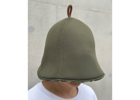 💠グリーン💠 迷彩 トリプル!! カーキ 🔴Mサイズ 3枚重 ✅次世代 3層構造 ポリエステル・メッシュ素材 サウナハット リバーシブル オリジナル商品 男女兼用 ゆったり