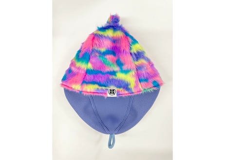 🌈レインボー🌈 フェイクファー 素材 次世代 3層構造 ポリエステル・メッシュ素材 サウナハット リバーシブル オリジナル商品 男女兼用 ゆったり