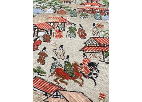 洛中洛外図 金 着物生地 和柄 トリプル仕立て! 3枚重ね 厚手メッシュ! ✅メッシュ素材 サウナハット  Japanese pattern