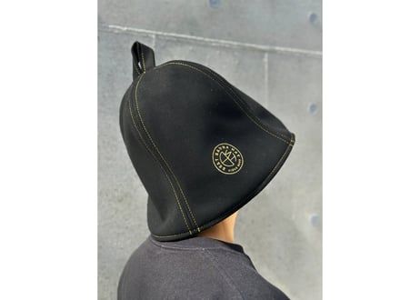 全 3種あり 🟡best sauna hat⚫良質蒸温🟢  刺繍入り! ステッチ同色 ブラック厚手 凄い断熱性 Lサイズ✅フェイクスエード マイクロファイバー 特大サイズ! サウナハット