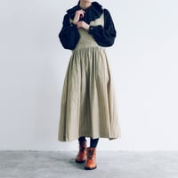 ストライプコーデュロイ・エプロンワンピース／ベージュ