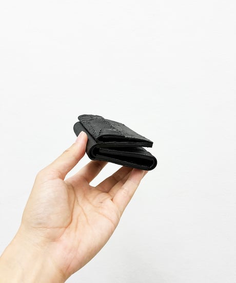 mw11｜三つ折り豆財布／BK