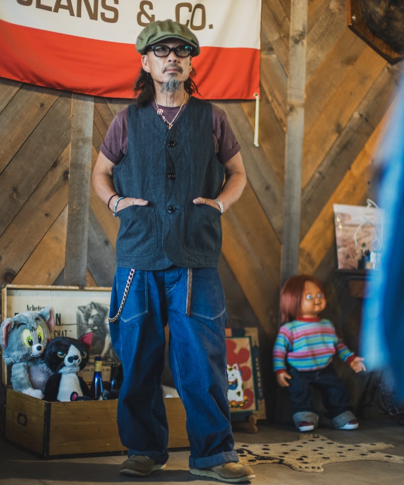 Huntsman Vest Covert Herringbone | TCB jeans