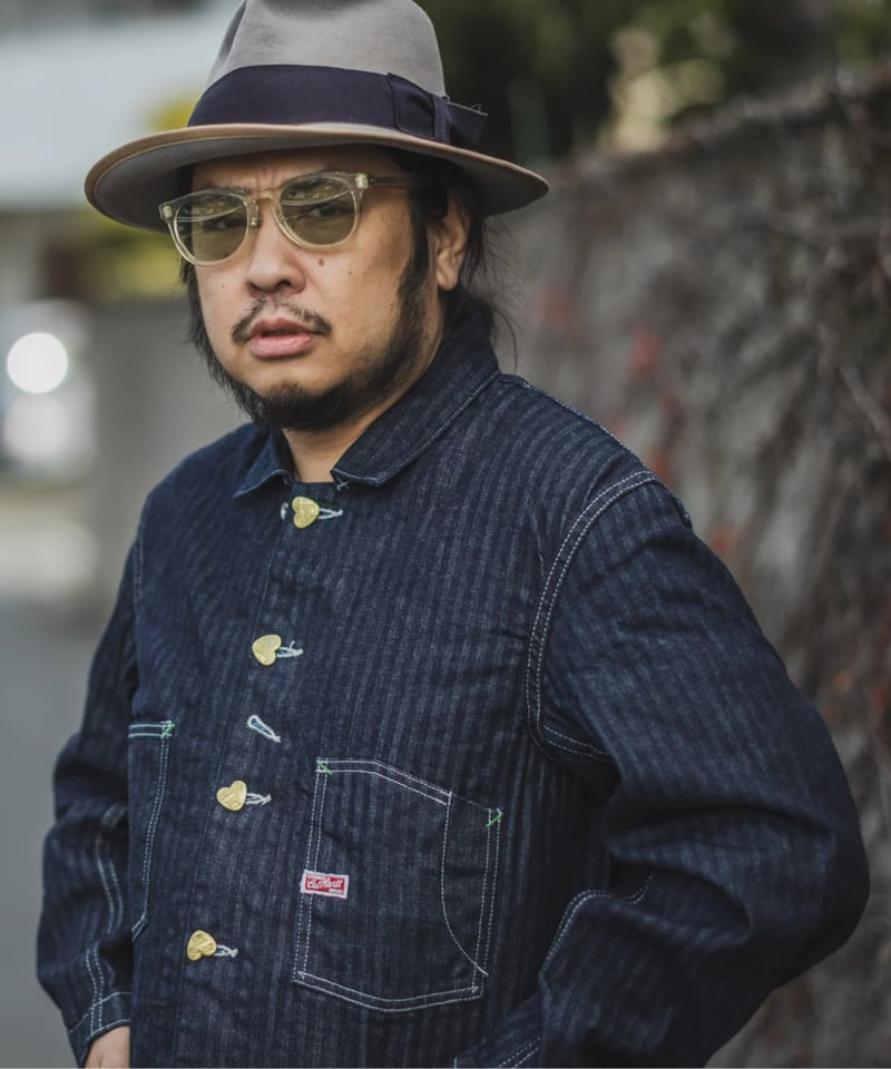 Cat A Log Chore Coat Denim Herringbone | TCB jeans