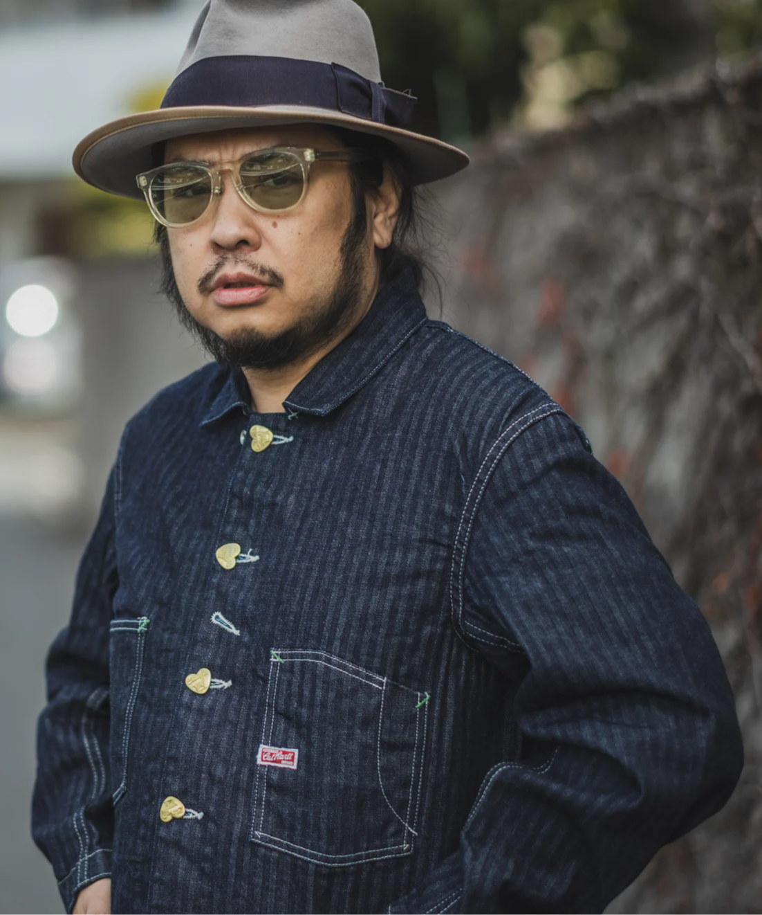 Cat A Log Chore Coat Denim Herringbone | TCB jeans