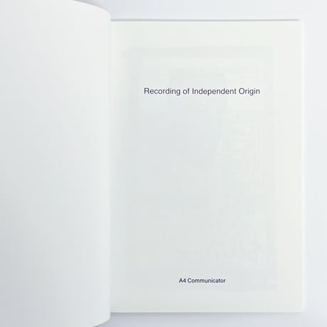 ningen paper｜Recording of Independent Origin